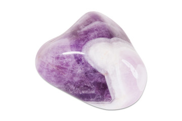 Precious gem on white background, amethyst