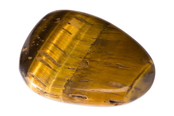 Precious gem on white background, tiger eye