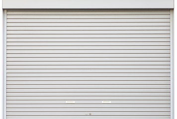 White metal roller door shutter background and texture