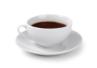 cup of coffee on white background