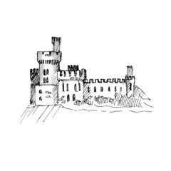 Medieval castle sketch.