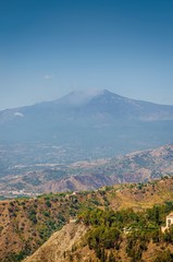 Etna, wiew from Taormina, Sicily ,Italy.