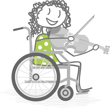 violoniste en fauteuil roulant