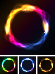 Abstract Neon Circles Or Galaxy Ring
