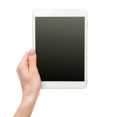 Fototapeta na wymiar tablet in hands