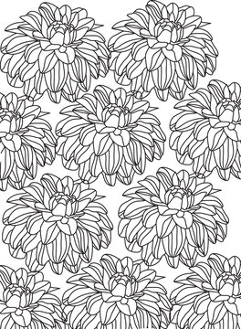 background contouring with black and white flowers