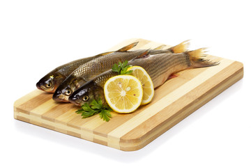 Fish on wooden background