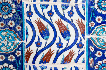 Iznik tiles in Rustem Pasa Mosque, Istanbul