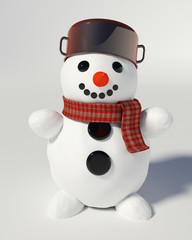 3d render of a snowman