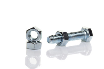 bolts and screw on the white bacgrounds