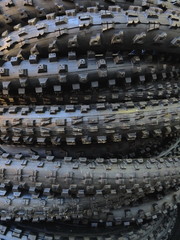 stack of mtb tyres