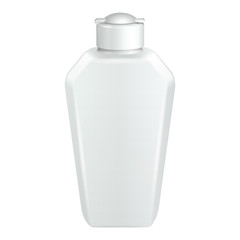 Cosmetic Or Hygiene Grayscale White Plastic Bottle Of Gel