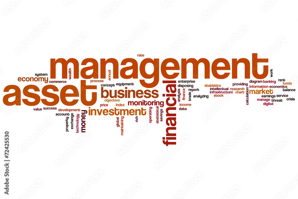 Wall mural Asset management word cloud