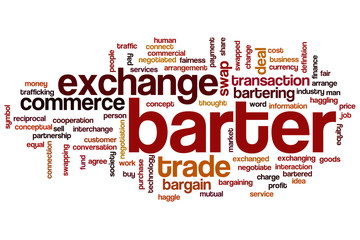 Fototapeta premium Barter word cloud