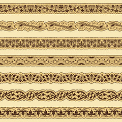Fototapeta premium Vintage border set for design