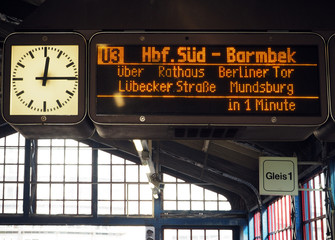 UBahn-Anzeige, Hamburg