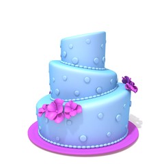Birthday Cake blue and pink