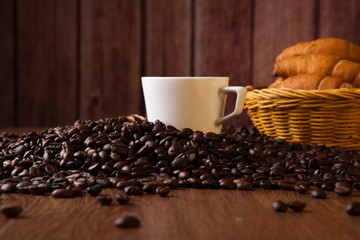 coffee still life on a wood background