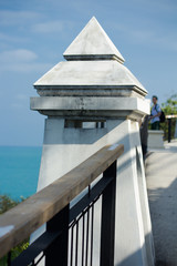 Walkway with columns on the island
