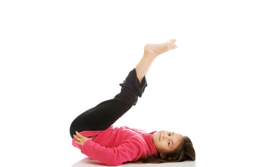 Girl doing gymnastics exercise