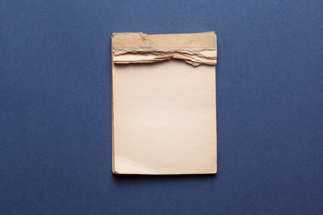 old notebook on gray background