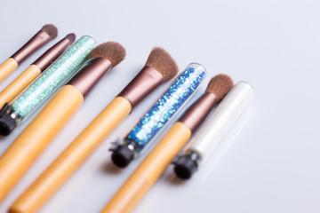 makeup brush and cosmetics