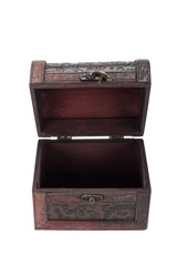 Vintage wood teasure box have lock beside