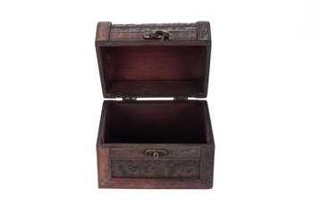 Vintage wood teasure box have lock beside