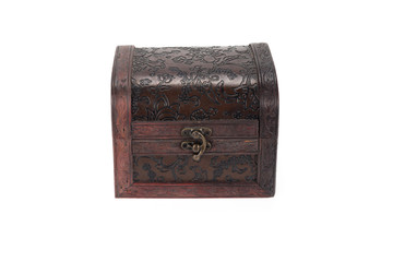 Vintage wood teasure box have lock beside