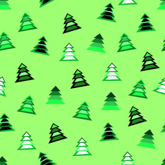 Obraz premium Christmas wrapping paper pattern with tree