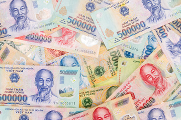 Vietnamese money, dong spread background