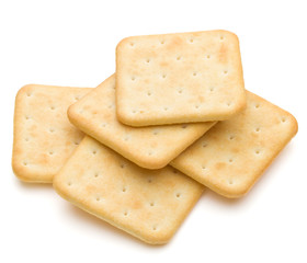 Dry cracker cookies isolated on white background cutout