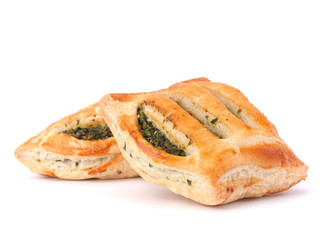 Puff pastry bun isolated on white background.