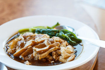 Stewed pork leg on rice