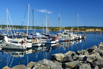 Sail boats docked in the harbor