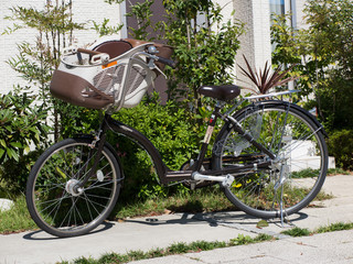 チャイルドシートのついた自転車