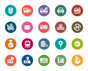 Logistics and Transport Color Icons