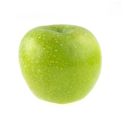 apple fruit with water drops isolated on white background