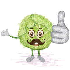 green cabbage mustache cartoon