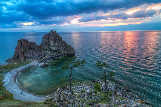 Shaman Rock, Lake Baikal in Russia.
