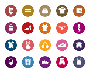 Clothing and Accessories Color Icons