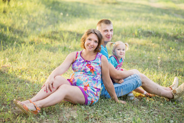 Fototapeta premium happy family in park