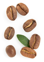 coffee beans on white