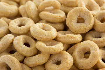 corn flakes rings as background