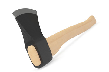 3d Axe with wooden handle
