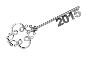 Vintage Key with 2015 year Sign