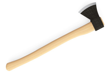 3d Axe with wooden handle