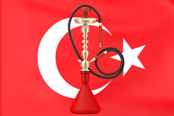 Eastern Glass Hookah with Turkish Flag
