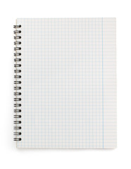 checked notebook  on white