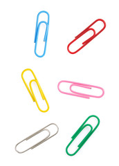collection of paper clip on white